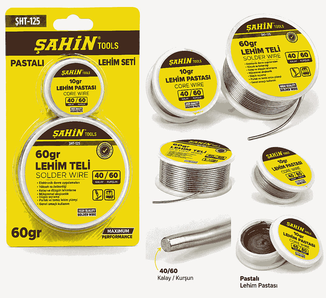 0.75mm 60gr Lehim Teli - 10gr Lehim Pasta Seti  - 2