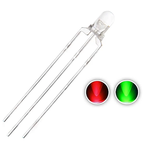 3mm 3 Bacaklı Mat Çift Renkli LED (YEŞİL - KIRMIZI) - 1