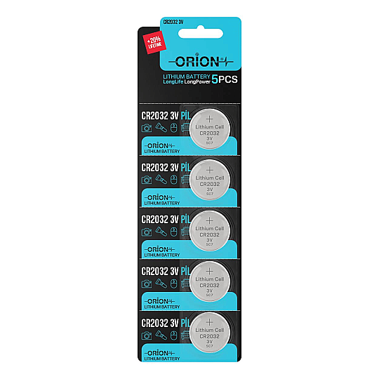 CR2032 3V Lityum 5'li Paket Pil - Orion 