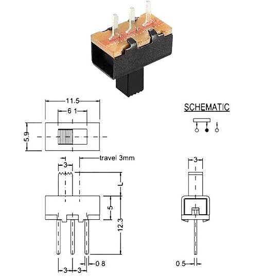DB-205 Slide Switch ON-OFF 3P PCB - 2