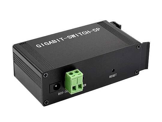 Endüstriyel 5 Port Gigabit Ethernet Switch – DIN Ray Montajlı