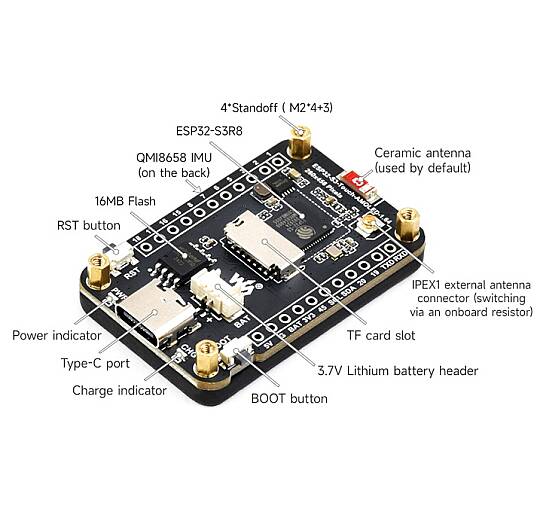 ESP32-S3 1.64” AMOLED Dokunmatik Ekranlı WiFi ve Bluetooth Geliştirme Kartı - 3