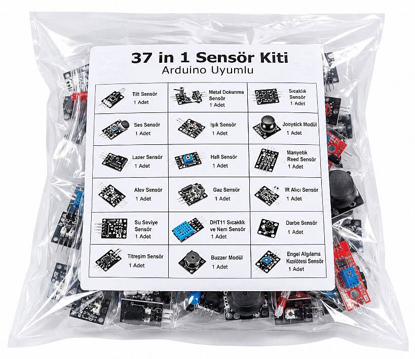 Raspberry Pi 37 Parça Sensör Seti - Kutusuz - 1